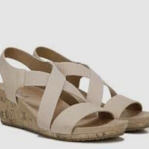 Life Stride Beige Wedge Sandals
